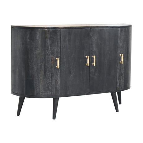 Quad - T Bar Cabinet - Ash Black - Furniture Home Direct