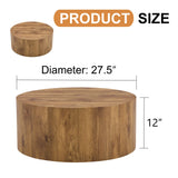 Coffee Table Cylindrical Wood Design Accent Warm Brown - Furniture Home Direct