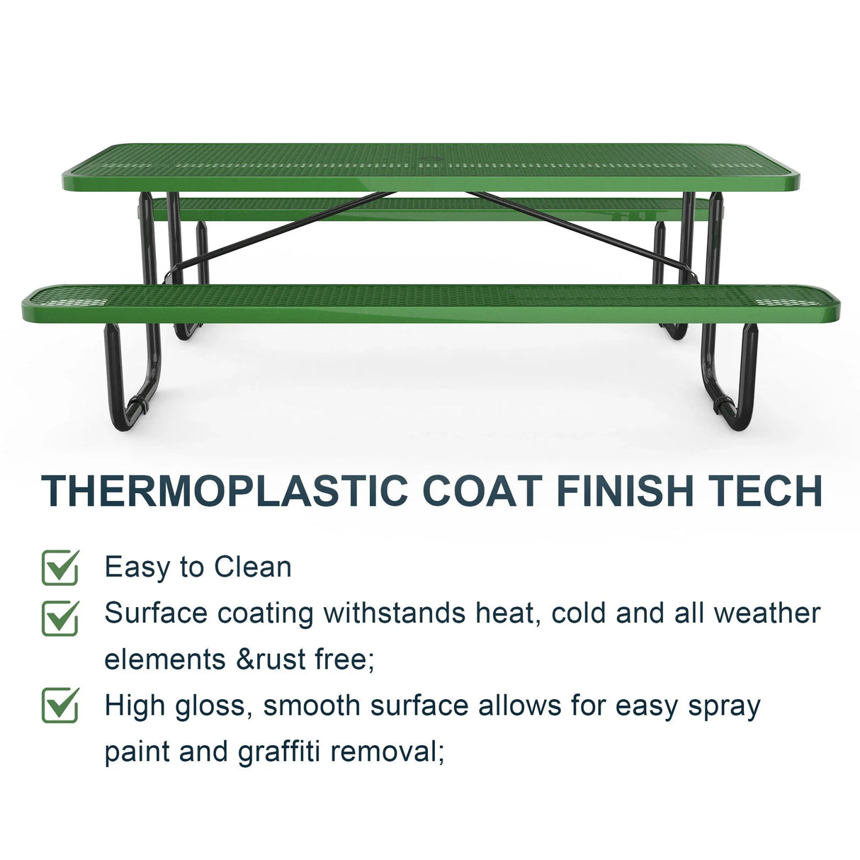 Expanded Metal Rectangular Picnic Table - Furniture Home Direct