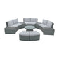 10 Piece Outdoor Sectional Half Round Patio Rattan Sofa Set - Furniture Home Direct