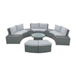10 Piece Outdoor Sectional Half Round Patio Rattan Sofa Set - Furniture Home Direct