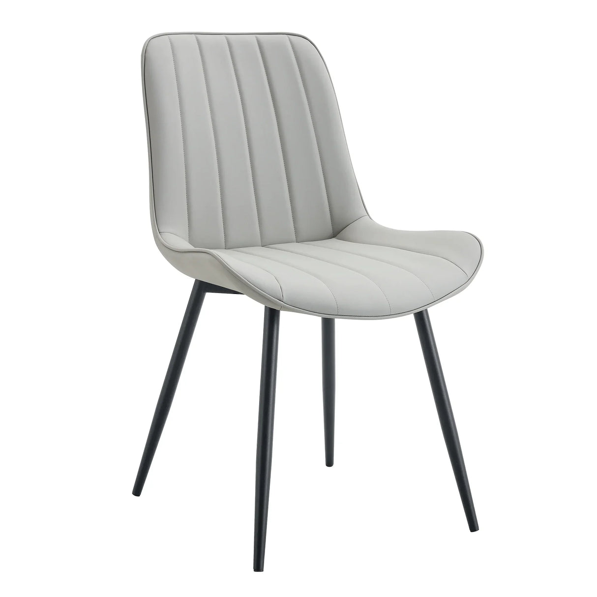 Dining Chairs Set Modern Upholstered PU Leather Gray - Furniture Home Direct