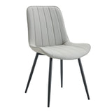 Dining Chairs Set Modern Upholstered PU Leather Gray - Furniture Home Direct