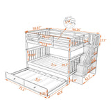 Stairway Bunk Bed With Storage And Guard Rail For Bedroom - Furniture Home Direct