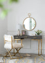 Circle Wall Mirror With Iron Frame, Accent Mirror For Living Room - Furniture Home Direct