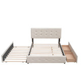 Upholstered Platform Bed With Classic Headboard And Drawers, No Box Spring Needed - Furniture Home Direct