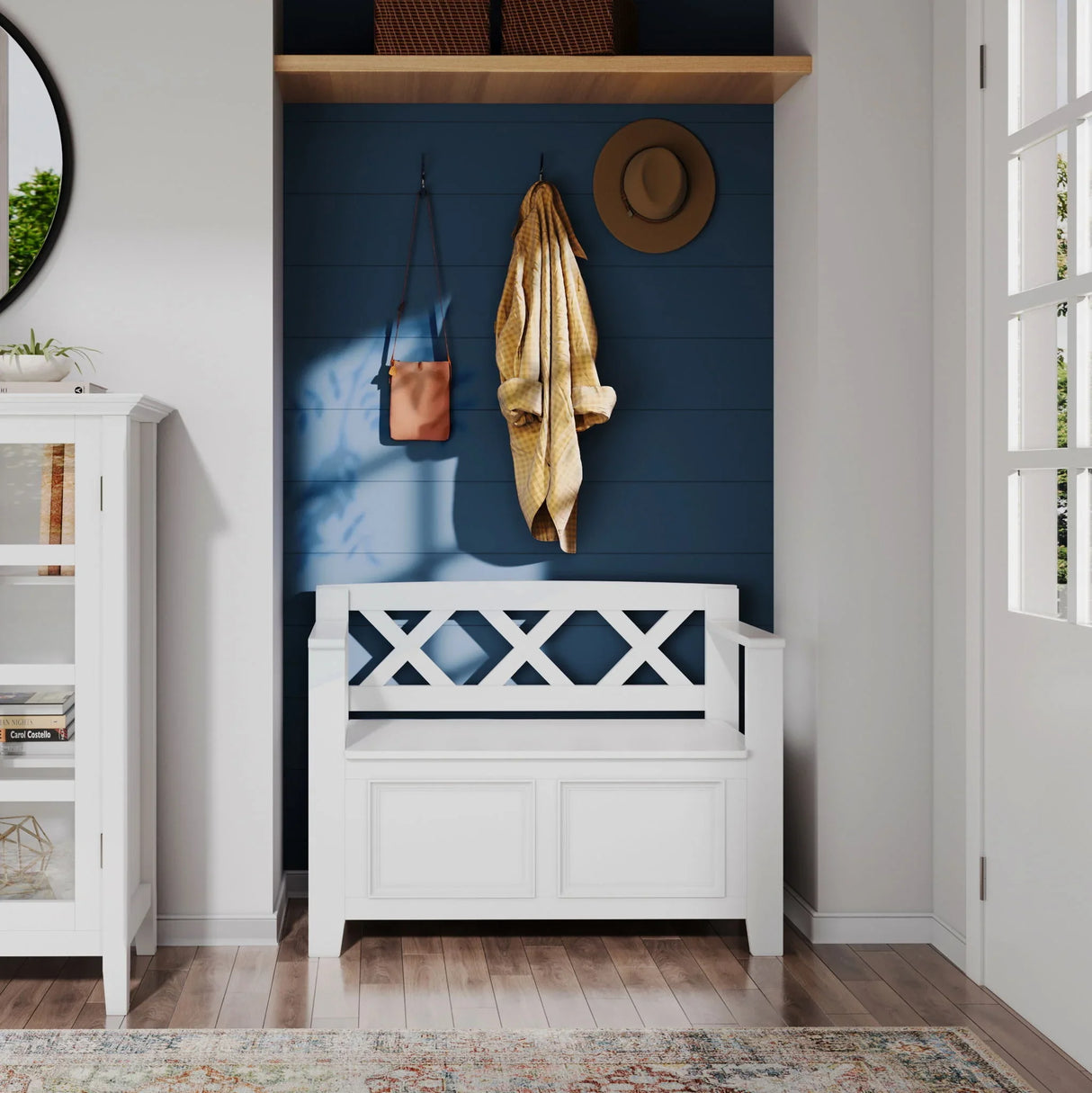 Amherst - Small Transitional Entryway Storage Bench - Furniture Home Direct