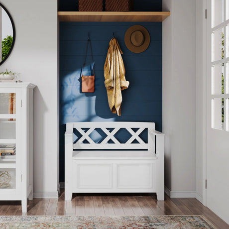 Amherst - Small Transitional Entryway Storage Bench - Furniture Home Direct