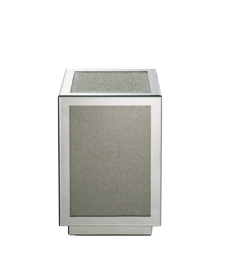 Noralie - Mirrored Faux Dimaonds Accent Table - Silver - Furniture Home Direct