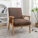Wide Classic Mid-Century Modern Arm Chair - Light Brown - Furniture Home Direct