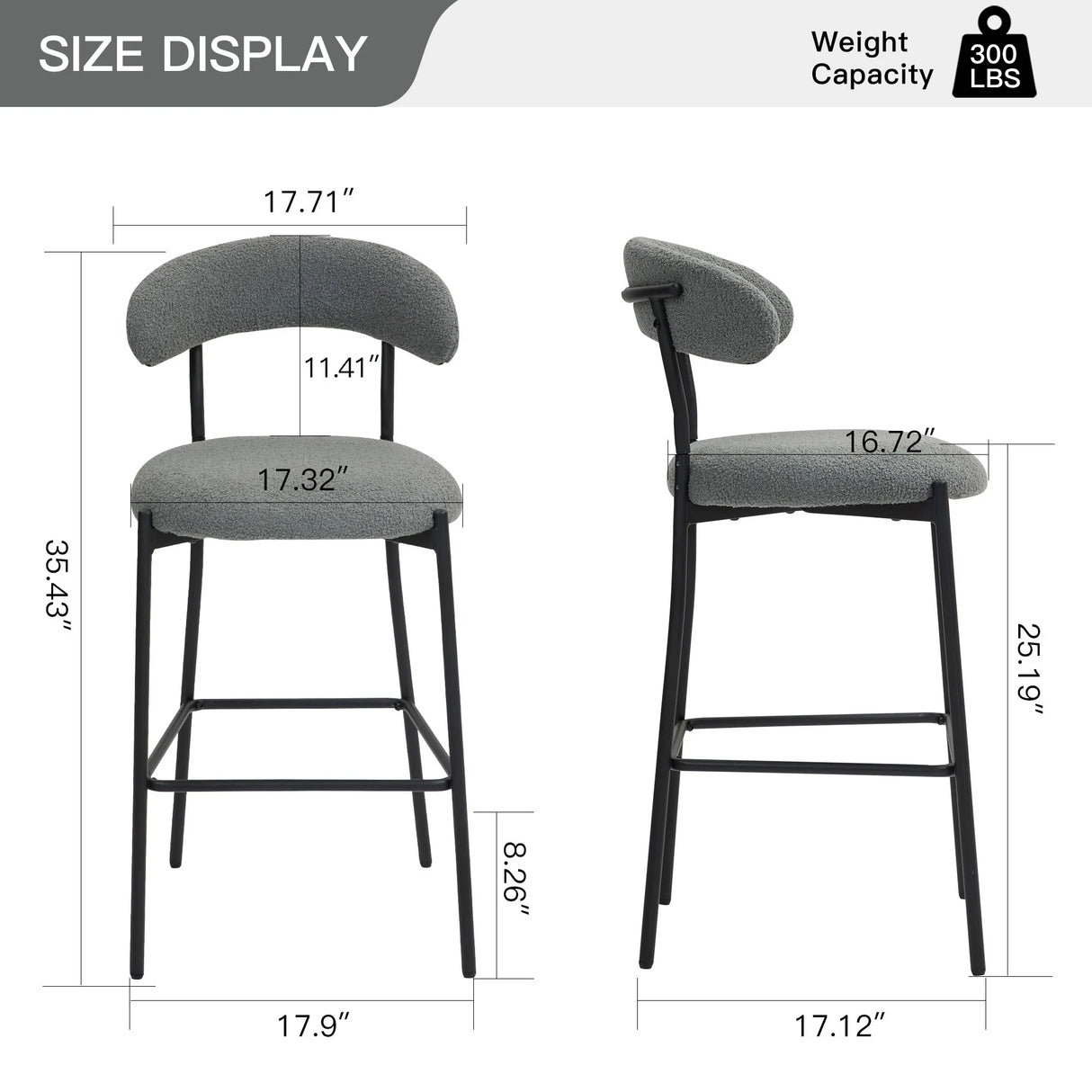 Counter Height Bar Stools With Powder Coating Base And Footrest - Furniture Home Direct