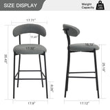 Counter Height Bar Stools With Powder Coating Base And Footrest - Furniture Home Direct