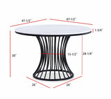 Dining Set Faux Marble Table With Chairs White And Black - Furniture Home Direct