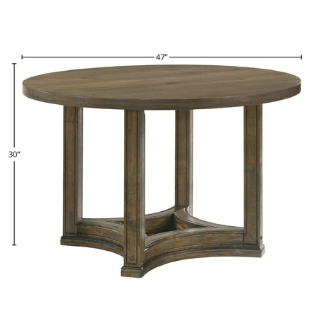 Parfield - 5 Pieces Round Dining Room Set - Light Brown / Oak - Furniture Home Direct