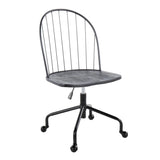 Riley - Farmhouse Adjustable High Back Office Chair - Black - Furniture Home Direct