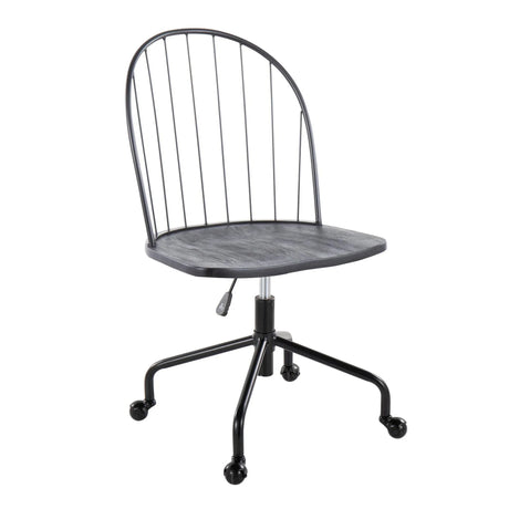 Riley - Farmhouse Adjustable High Back Office Chair - Black - Furniture Home Direct