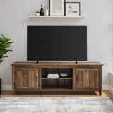 Modern Farmhouse 2 Door Grooved 70" TV Stand For 85" TVs - Furniture Home Direct