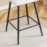 Counter Height Bar Stools Upholstered PU Leather White - Furniture Home Direct