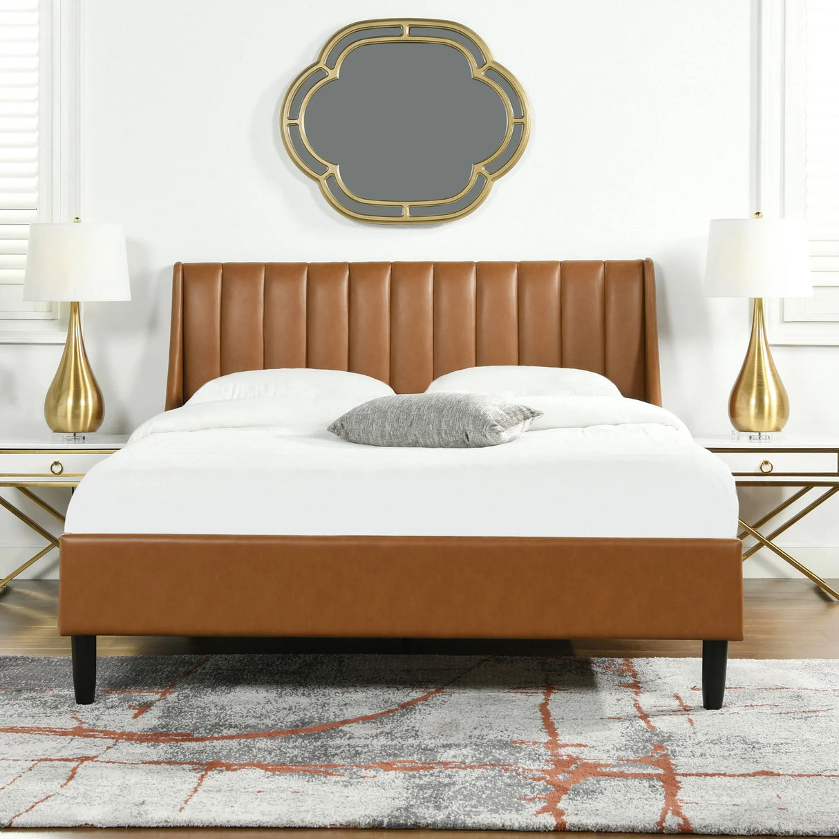 Aspen - Vertical Tufted Modern Headboard Platform Bed Set - Furniture Home Direct