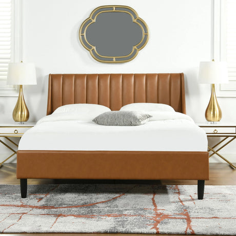 Aspen - Vertical Tufted Modern Headboard Platform Bed Set - Furniture Home Direct