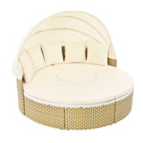 Outdoor Daybed With Retractable Canopy Cushions Beige - Furniture Home Direct