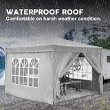 10'X10' Folding Canopy With 4 Removable Sidewalls Outdoor Event Shelter UPF 50+ Gazebo Portable Tents For Parties Beach Camping Wedding Ez Pop Up Canopy 4 Pieces Weight Bag + Carry Bag - Furniture Home Direct
