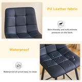Counter Stool Set Faux Leather Tufted Cushions Black - Furniture Home Direct