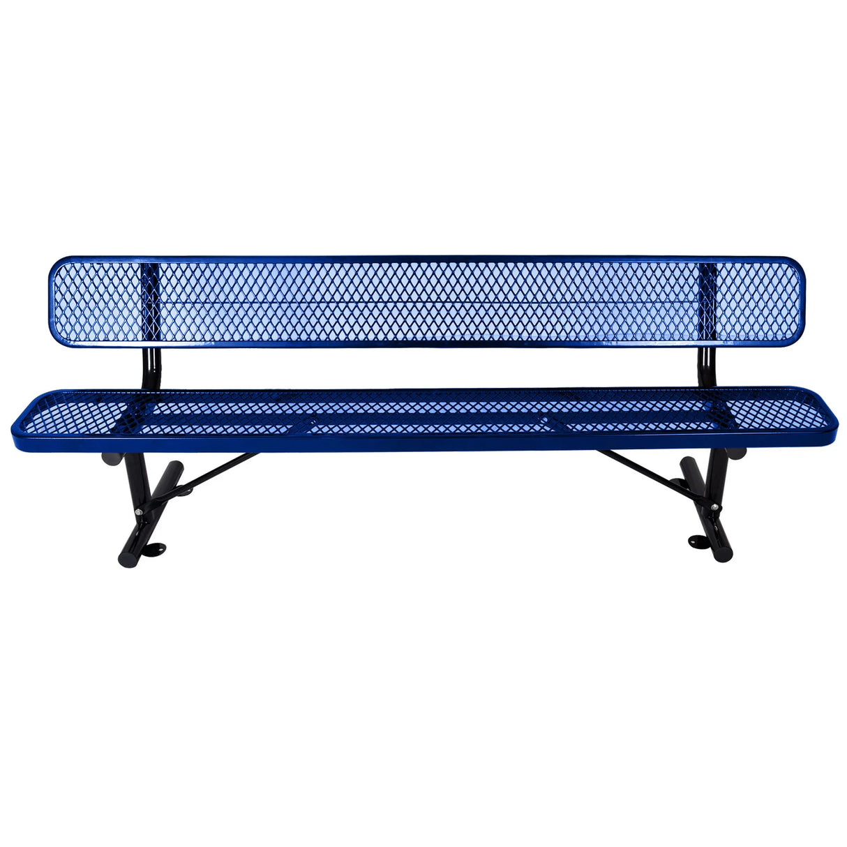 6' Outdoor Steel Bench With Backrest - Furniture Home Direct