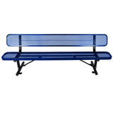 6' Outdoor Steel Bench With Backrest - Furniture Home Direct