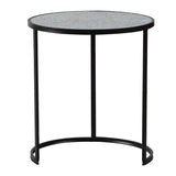 Round End Table, Stacking Side Tables With Sturdy Metal Frame For Small Space, Living Room, Office (Set of 2) - Black - Furniture Home Direct