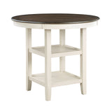 Counter Height Dining Set with Shelves Antique White - Furniture Home Direct