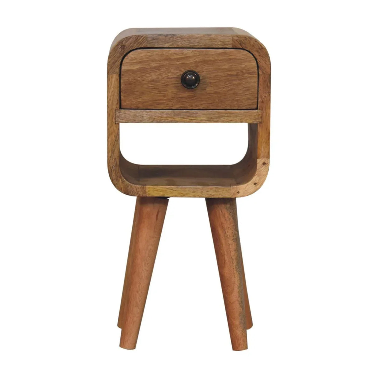 Mini California Curved Nightstand Wth Lower Slot - Furniture Home Direct
