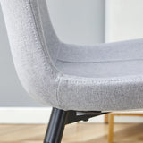 Dining Chair Set Modern Light Upholstered Fabric Chairs Gray - Furniture Home Direct