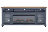 Americana - 86 In Fireplace TV Stand For TVs Up To 95" - Blue - Furniture Home Direct