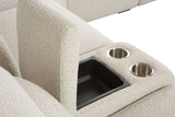 Sectional Sofa Boucle Power Reclining With Cupholder Beige - Furniture Home Direct