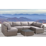 6 Person Wicker Seating Group With Premium Cushions - Gray Mix - Furniture Home Direct