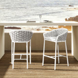 Rowan - Rope Barrel Low Back Patio Counter Stool (Set of 2) - Optic White - Furniture Home Direct