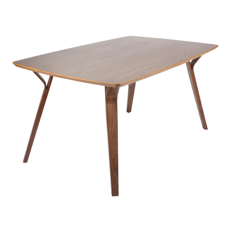 Folia Toriano - 5 Piece Mid-Century Modern Dining Set - Walnut / Beige - Furniture Home Direct