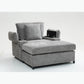 Chenille Fabric Sofa Bed With Cupholders And USB Charging Ports Chair For Living Room - Furniture Home Direct