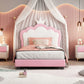 Upholstered Princess Platform Bed With Crown Headboard - Furniture Home Direct