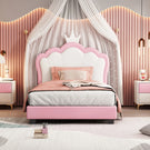Upholstered Princess Platform Bed With Crown Headboard - Furniture Home Direct