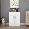 Pantry Storage Organizer Cabinet - White / Light Oak - Furniture Home Direct