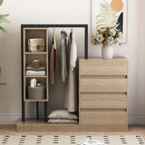 Wardrobe With 4 Drawers And 3 Shelves - Furniture Home Direct
