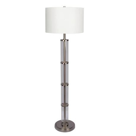 Nimbus - Floor Lamp With 3Way Rotary Switch Clear Body Base - Silver Gray / White - Furniture Home Direct