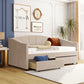 Upholstered Daybed With Two Drawers And Wood Slat - Furniture Home Direct