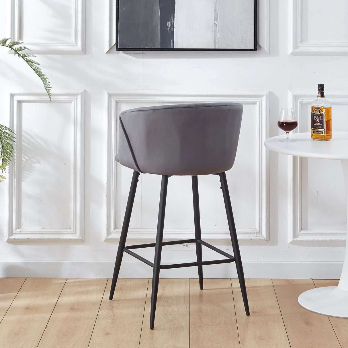 Counter Height Bar Stool Metal Legs (Set of 2) - Furniture Home Direct