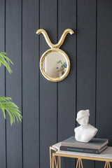 Modern Round Mirror With Aluminum Frame, Wall Decor For Entryway Living Room Hallway - Gold - Furniture Home Direct