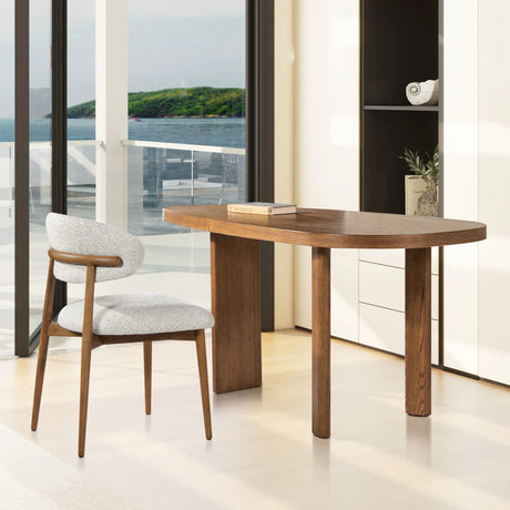 Locke - Modern Upholstered Dining Chair With Frame - Salt / Pepper - Furniture Home Direct