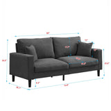 Modern Upholstered 3 Seat Sofa, High Resilience - Furniture Home Direct