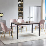 Velvet Dining Chairs With Metal Legs And Hollow Back Upholstered Dining Chairs - Furniture Home Direct